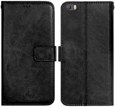 Casesily Flip Cover for Xiaomi MI 5 Leather Wallet Case(Black, Cases with Holder, Pack of: 1)