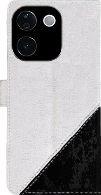 Knotyy Flip Cover for Vivo T3 Pro 5G(White, Black, Dual Protection, Pack of: 1)