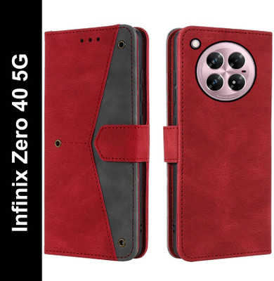 Openbuy Flip Cover for Infinix Zero 40 5G(Red, Magnetic Case, Pack of: 1)
