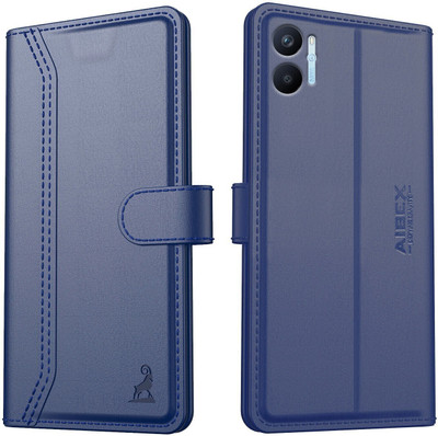 AIBEX Flip Cover for Oppo A76 / Oppo A96 / Oppo K10 4G| Premium Leather Finish | Magnetic Closure | Kickstand(Blue, Magnetic Case, Pack of: 1)