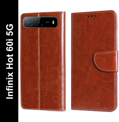 Turncoat Flip Cover for Infinix Hot 60i 5G(Brown, Grip Case, Pack of: 1)
