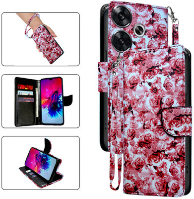 Asmart Flip Cover for Poco F6 5G(Red, Pack of: 1)