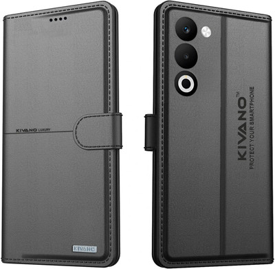 KIVANO Flip Cover for Oppo K13X 5G / Oppo A5 5G|Premium Leather Wallet Case|Magnetic Closure|Stand Function(Black, Magnetic Case, Pack of: 1)
