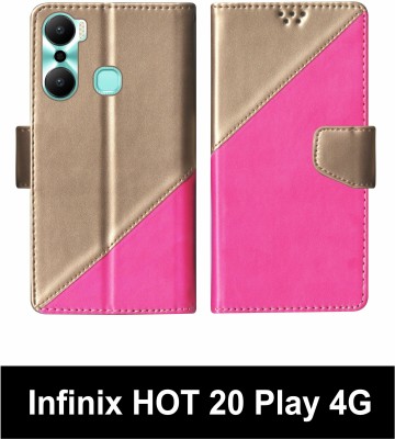 korumacase Flip Cover for Infinix HOT 20 Play 4G Multicolor(Pink, Shock Proof, Pack of: 1)