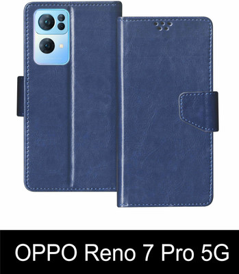 SBMS Flip Cover for OPPO Reno 7 Pro 5G / Reno7 Pro 5G(Blue, Shock Proof, Pack of: 1)