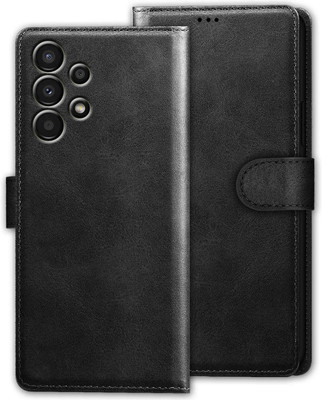 Xester Flip Cover for SAMSUNG A73 5G |Vegan PU Leather |Foldable Stand & Pocket |Magnetic Closure(Black, Dual Protection, Pack of: 1)
