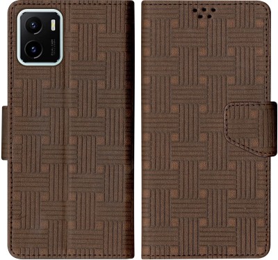 Telecase Flip Cover for Vivo Y15s 2021(Brown, Shock Proof, Pack of: 1)