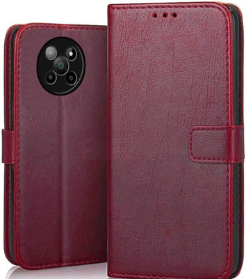 XSHIELD Flip Cover for Lava Agni 2 5G | Faux Leather Wallet Style Back Cover(Red, Electroplated, Pack of: 1)