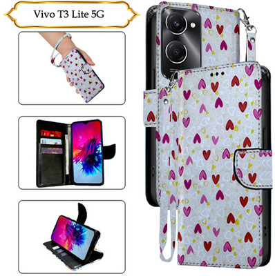 PARGO Flip Cover for Vivo T3 Lite 5G(White, Pack of: 1)
