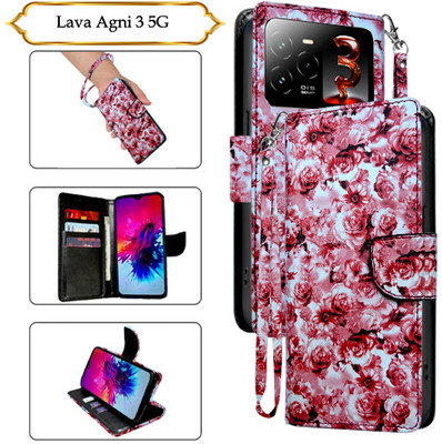 Cutemart Flip Cover for Lava Agni 3 5G(Red, Pack of: 1)