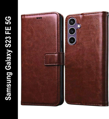Casotec Flip Cover for Samsung Galaxy S23 FE 5G(Brown, Pack of: 1)