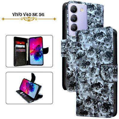 Cutemart Flip Cover for Vivo V40 SE 5G(Black, Pack of: 1)