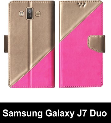 Telecase Flip Cover for Samsung Galaxy J7 Duo Multicolor(Pink, Shock Proof, Pack of: 1)