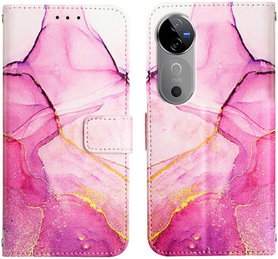 Clickcase Flip Cover for vivo V40 5G(Pink, Dual Protection)