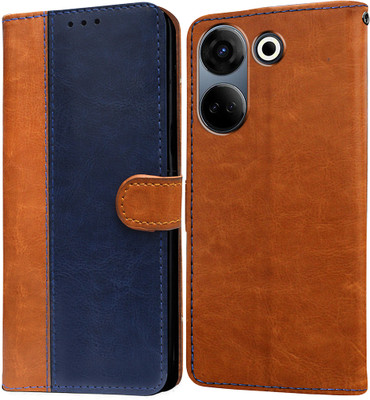 Casotec Flip Cover for Tecno Camon 20 4G(Brown, Pack of: 1)