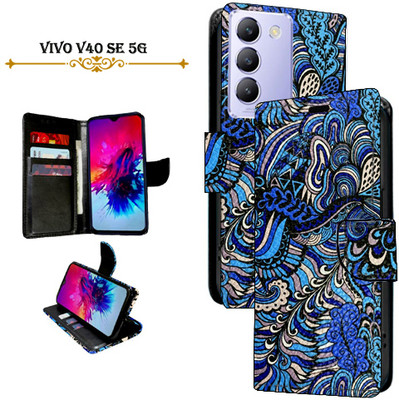 Cutemart Flip Cover for Vivo V40 SE 5G(Blue, Pack of: 1)