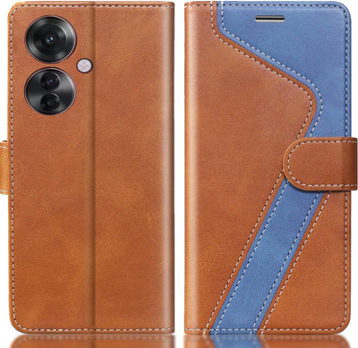 CYOR Flip Cover for OPPO F25 PRO 5G(Brown, Blue, Dual Protection, Pack of: 1)