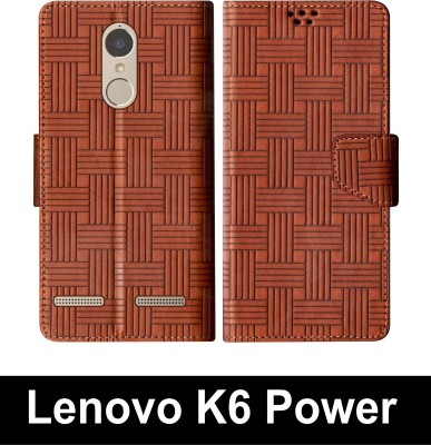 Telecase Flip Cover for Lenovo K6 Power(Brown, Shock Proof, Pack of: 1)