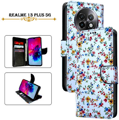 Asmart Flip Cover for Realme 13 Plus 5G(White, Pack of: 1)