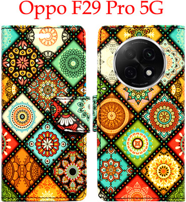 Mxkart Flip Cover for Oppo F29 Pro 5G(Orange, Pack of: 1)
