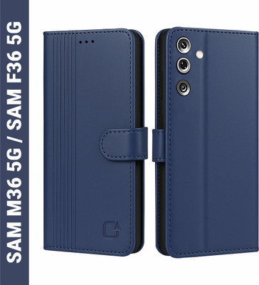 AIBEX Flip Cover for Samsung Galaxy M36 5G / Samsung Galaxy F36 5G|Inbuilt Wallet & Card Slots|Premium Leather(Blue, Card Holder, Pack of: 1)