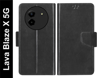 SBMS Flip Cover for Lava Blaze X 5G Back Cover Case with Magnatic Closure(Black, Shock Proof, Pack of: 1)