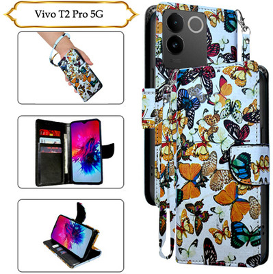 PARGO Flip Cover for Vivo T2 Pro 5G(White, Pack of: 1)
