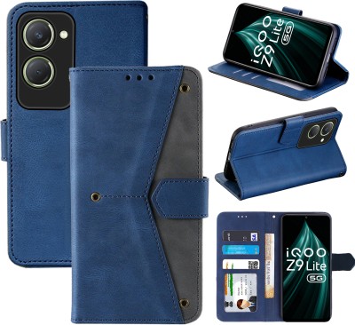 Autofocus Flip Cover for iQOO Z9 Lite 5G(Blue, Camera Bump Protector, Pack of: 1)