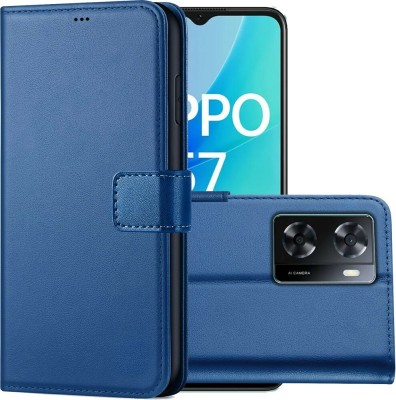 Juberous Flip Cover for Oppo A57 2022(Blue, Grip Case, Pack of: 1)