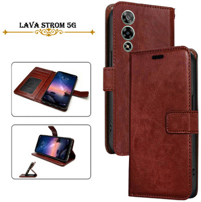 PARGO Flip Cover for Lava Strom 5G(Brown, Pack of: 1)