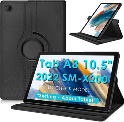 Eleqzun Flip Cover for Samsung Galaxy Tab A8 10.5 inch (2022 Released) Models-SM-X200/ SM-X205(Black, Dual Protection, Pack of: 1)