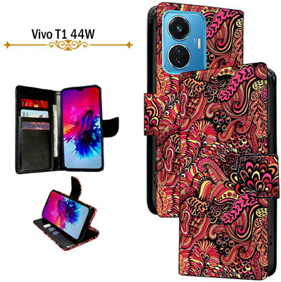 Cutemart Flip Cover for Vivo T1 44W(Red, Pack of: 1)