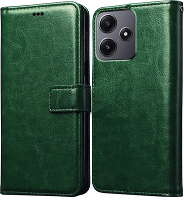 Casotec Flip Cover for Mi Redmi 12 5G, Mi Redmi 12 4G, Poco M6 Pro 5G(Green, Magnetic Case, Pack of: 1)