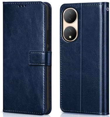 WOW Imagine Flip Cover for vivo T2 5G, Vivo Y100 5G, (Flexible | Leather Finish | Card Pockets Wallet & Stand(Blue, Magnetic Case, Pack of: 1)