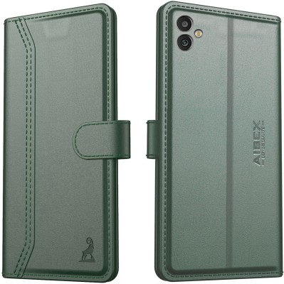 AIBEX Flip Cover for Samsung Galaxy M13 5G|Vegan PU Leather |Foldable Stand & Pocket(Green, Cases with Holder, Pack of: 1)