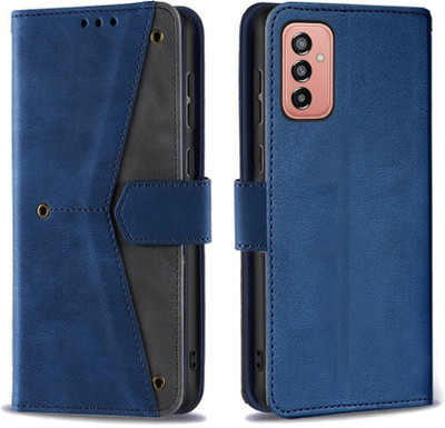 Aarov Flip Cover for Samsung Galaxy F23 5G(Blue, Dual Protection)