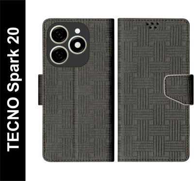 SScase Flip Cover for TECNO Spark 20(Black, Shock Proof, Pack of: 1)
