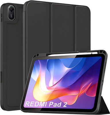 Proelite Flip Cover for Redmi Pad 2 11 inch Case, Soft Flexible Flip Case Cover with Pen Holder, [Recoil Series](Black)