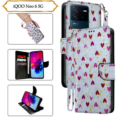 PARGO Flip Cover for IQoo Neo 6 5G(White, Pack of: 1)