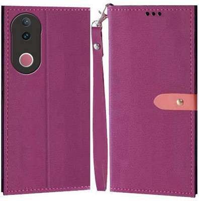 Ideogram Flip Cover for vivo V50 5G, Vivo V50e 5G, Vivo T4R 5G(Pink, Shock Proof, Pack of: 1)