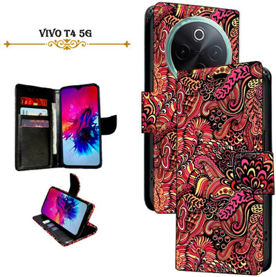 PARGO Flip Cover for vivo T4 5G(Red, Pack of: 1)