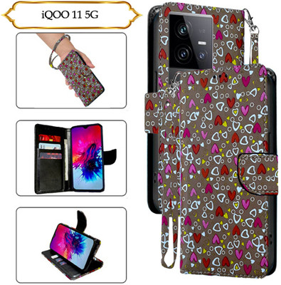 PARGO Flip Cover for iQOO 11 5G(Brown, Pack of: 1)