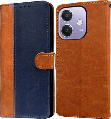 Casotec Flip Cover for Oppo A3 5G, Oppo A3x 4G, REDMI A3X(Blue, Pack of: 1)