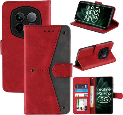 Autofocus Flip Cover for Realme P2 Pro 5G(Red, Camera Bump Protector, Pack of: 1)