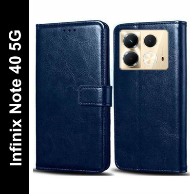 Turncoat Flip Cover for Infinix Note 40 5G(Blue, Grip Case, Pack of: 1)