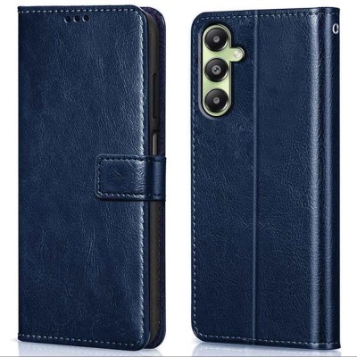 SUCH Flip Cover for Samsung Galaxy A25 5G leather Leather Flip (Blue, Shock Proof, Pack of: 1)(Blue, Camera Bump Protector)