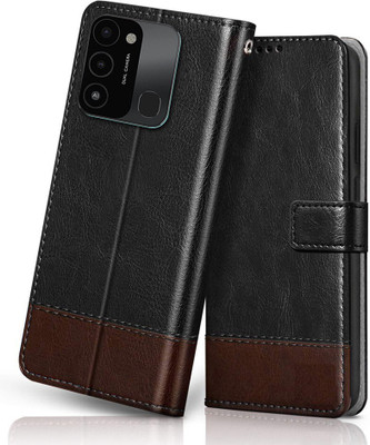 Winkel Flip Cover for Tecno Spark Go 2022(Black, Brown, Cases with Holder, Pack of: 1)