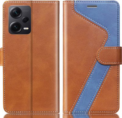 CYOR Flip Cover for REDMI NOTE 12 PRO PLUS 5G(Brown, Blue, Dual Protection, Pack of: 1)