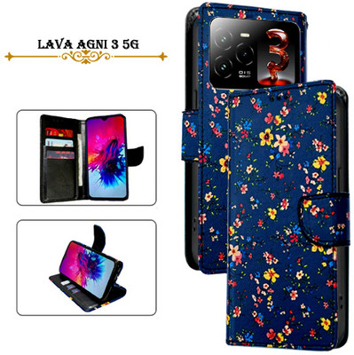 PARGO Flip Cover for Lava Agni 3 5G(Blue, Pack of: 1)