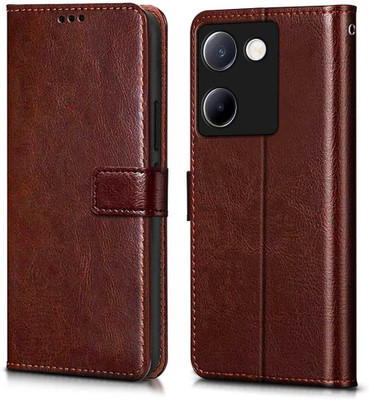 WOW Imagine Flip Cover for Vivo Y200 Pro 5G | Y300 Plus 5G Card Pockets Wallet & Stand(Brown, Magnetic Case, Pack of: 1)